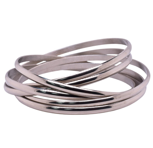 Stainless Steel Silver 7 Day 3.5mm Bangle - SBB00023