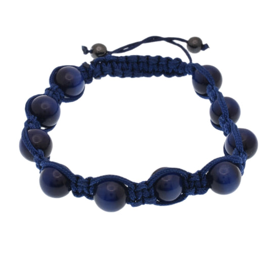 Stainless Steel Teal Bead Cord Bracelet - SBB00084