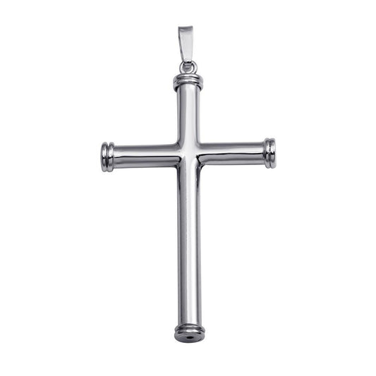 Silver 925 Rhodium Plated Large Cross Pendant - SOP00074 | Silver Palace Inc.