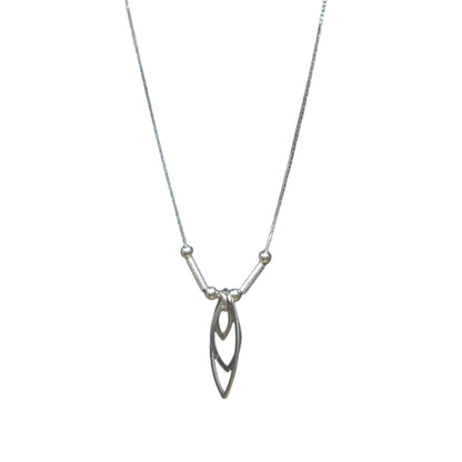 925 Sterling Silver Ascending Almond Drop Necklace- SPN00011