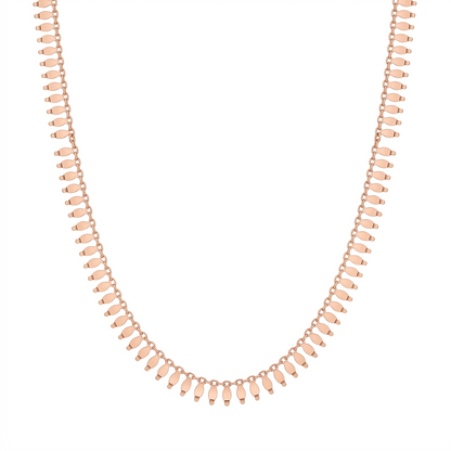 Rose Gold Plated 925 Sterling Silver Dainty Italian Frill Necklace - SPN00042RGP