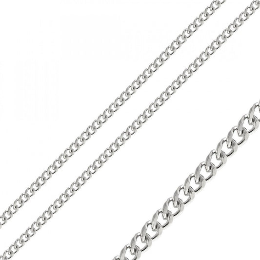 Rhodium Plated Stainless Steel 6 MM Curb Link Chain Necklace - SSC083