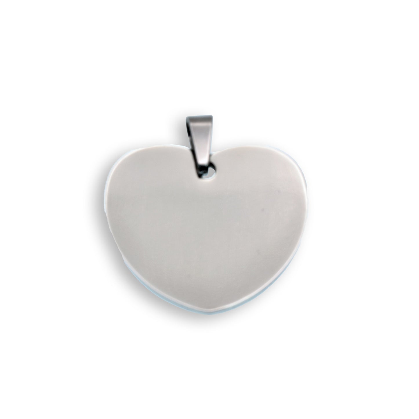 Rhodium Plated Stainless Steel Wide Heart Pendant- SSP00084