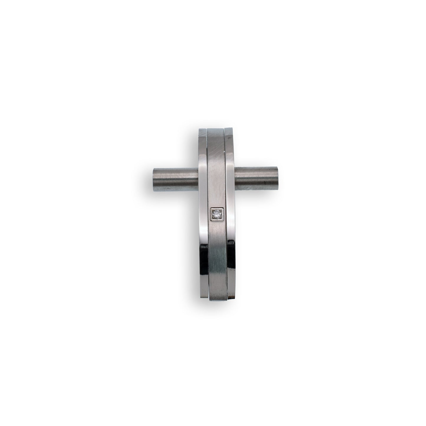 Rhodium Plated Stainless Steel Cross Pendant - SSP00369