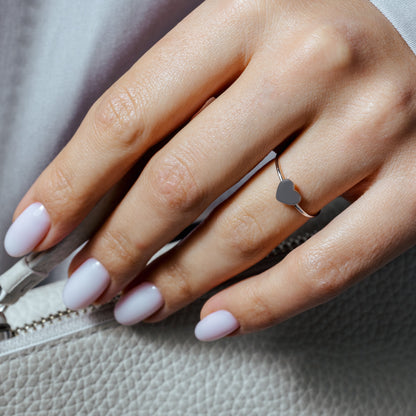 925 Sterling Silver Hear Silver Ring - STR01121