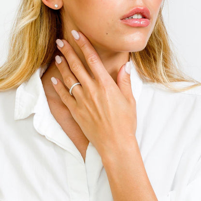 Rhodium Plated 925 Sterling Silver Eternity Pave CZ Ring - STR01123