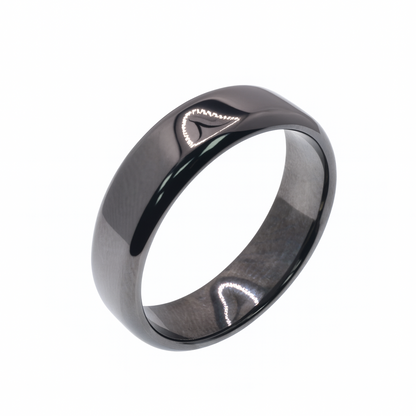 Black Rhodium Plated 925 Sterling Silver Men's Plain Band 5.6mm Ring - TGR00002