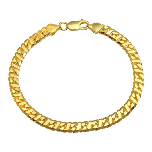 925 Sterling Gold Plated Dollar Miami Cuban Bracelet 5.8mm - VGB13 | Silver Palace Inc.