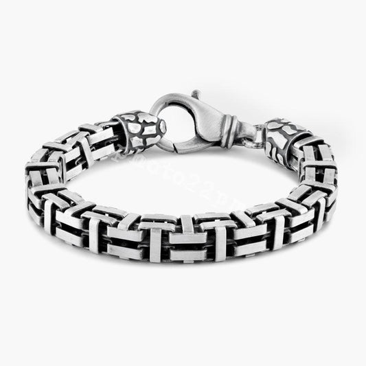 925 Sterling Silver Oxidized Byzantine Bracelet 9mm - VGB28 | Silver Palace Inc.