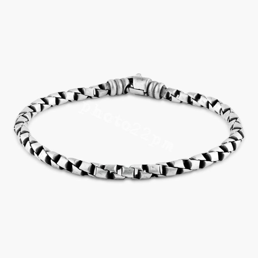 925 Sterling Silver Oxidized Round Braided Link Bracelet 4.2mm - VGB34 | Silver Palace Inc.