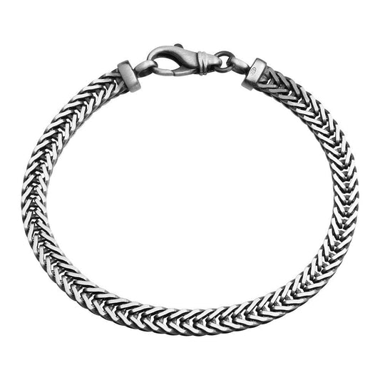 925 Sterling Silver Hand Made Gun Metal Finish Braided Bracelet 5.6mm - VGB4 | Silver Palace Inc.