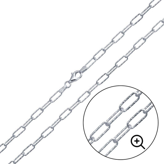 Silver 925 Diamond Cut Paperclip Link Chain 3.2mm - VGC30 SP | Silver Palace Inc.