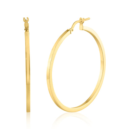 Gold Plated 925 Sterling Silver Silver 2mm Hoop Earring - ARE00026GP