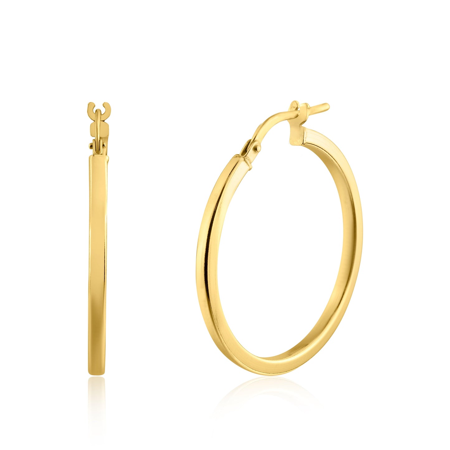 Gold Plated 925 Sterling Silver Silver 2mm Hoop Earring - ARE00026GP