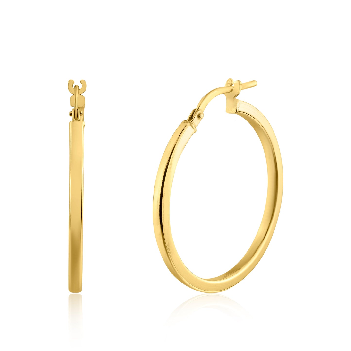 Gold Plated 925 Sterling Silver Silver 2mm Hoop Earring - ARE00026GP