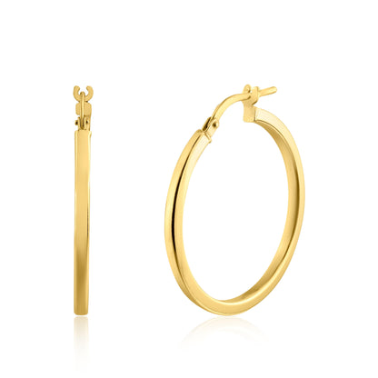 Gold Plated 925 Sterling Silver Silver 2mm Hoop Earring - ARE00026GP