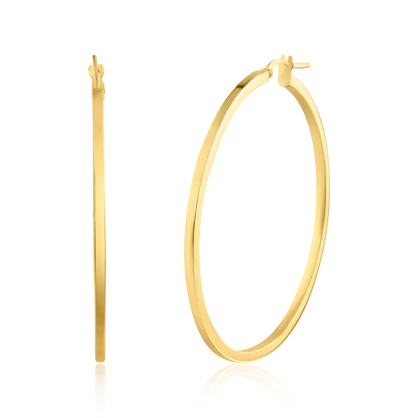 Gold Plated 925 Sterling Silver Silver 2mm Hoop Earring - ARE00026GP