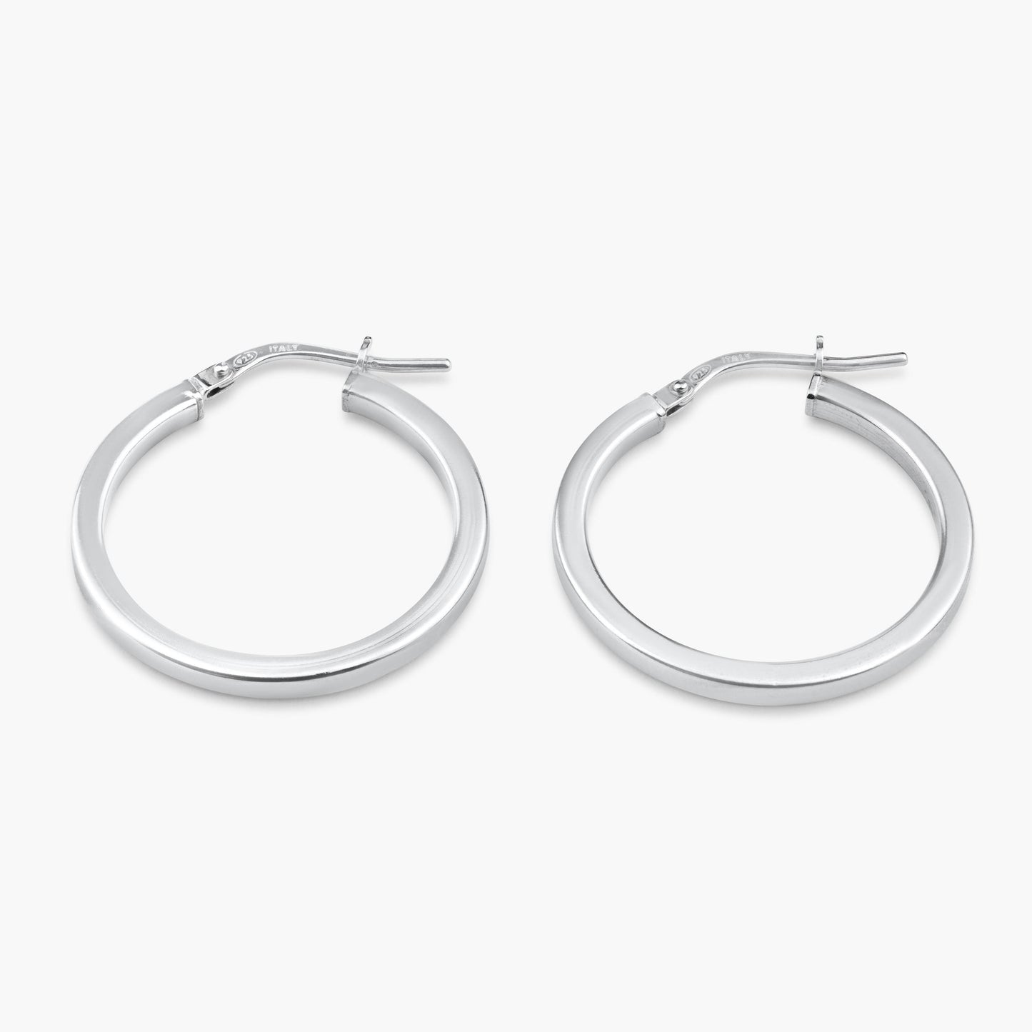 Rhodium Plated 925 Sterling Silver Silver 2mm Hoop Earring - ARE00026RH