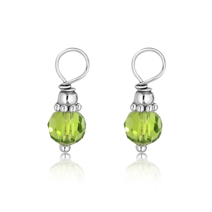 Rhodium Plated 925 Sterling Silver Crystal Birthstone Charm Pendant - BGP00819