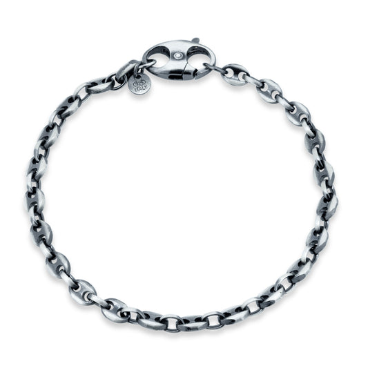 925 Sterling Gun Metal Plated Marina 4.8mm Bracelet - BSB0002