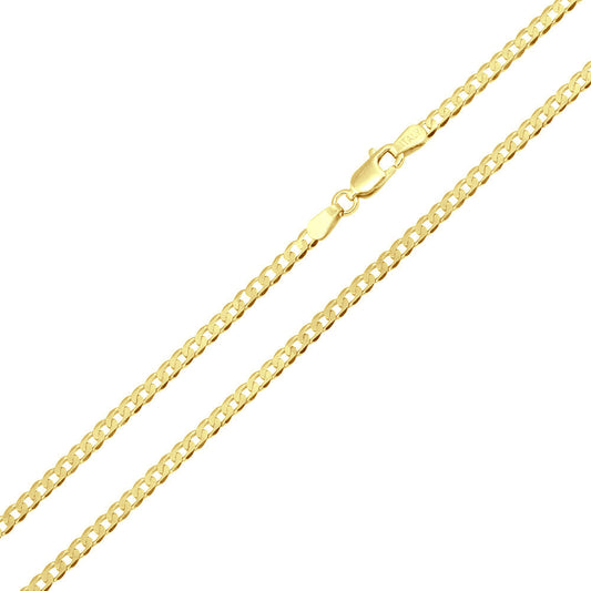 Gold Plated 925 Sterling Silver Curb 060 2.1mm Chain - CH280