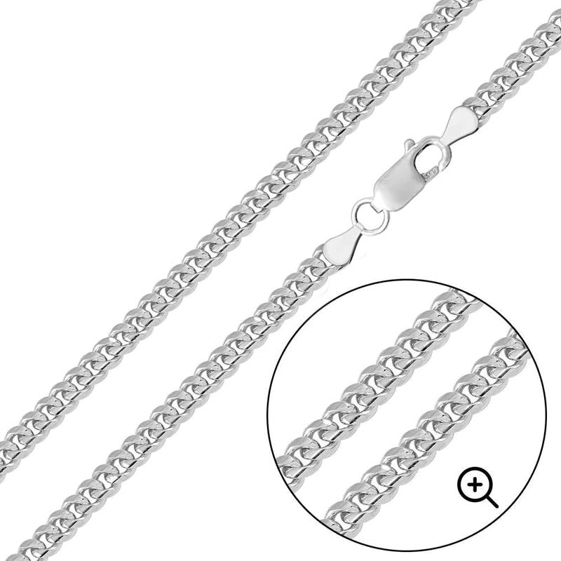 Rhodium Plated 925 Sterling Silver Miami Cuban Curb 160 Chain or Bracelet Link 5.5mm - CH316 RH