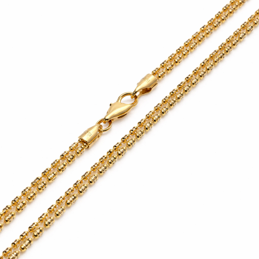 Gold Plated 925 Sterling Silver Ice 3 Sided Diamond Cut 180 3.6mm Chain or Bracelet - CH488GP