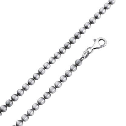 925 Sterling Gun Metal Plated Bead 400 4mm Chain or Bracelet - CH962