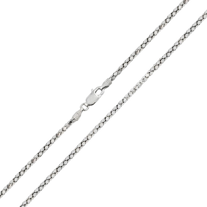925 Sterling Silver Diamond Cut Flat Coreana Chain