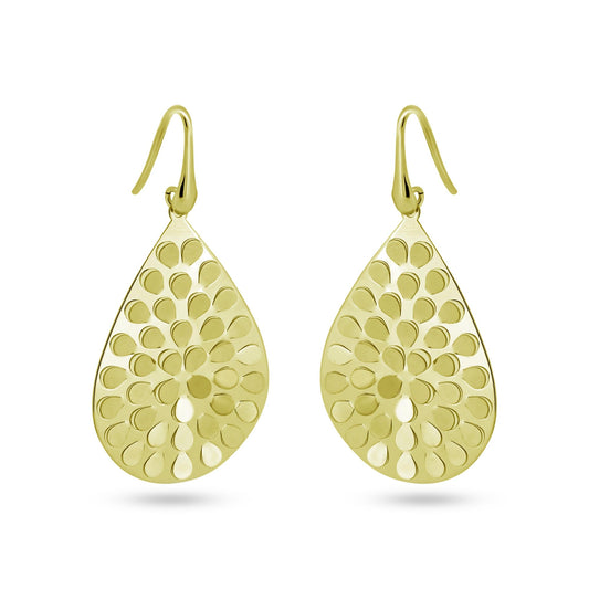 Sterling Silver Gold Plated Pear Shape Earring - ECE00016Y