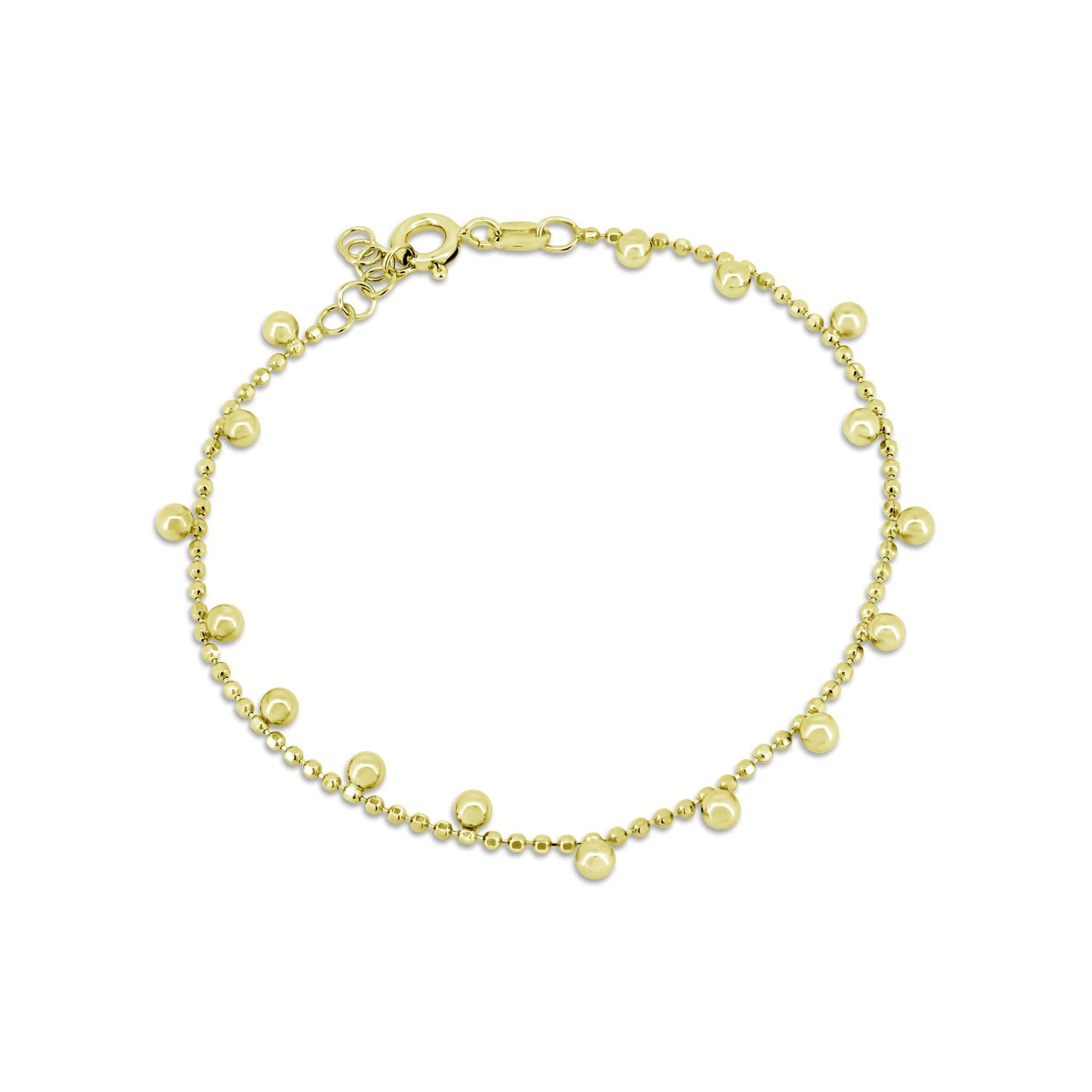 Gold Plated 925 Sterling Silver DC Bead  Bracelet - GCB00002-GP