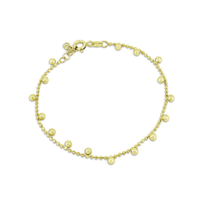 Gold Plated 925 Sterling Silver DC Bead  Bracelet - GCB00002-GP