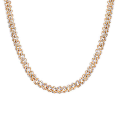 Gold Plated 925 Sterling Silver 5.5mm CZ Encrusted Monaco Chain or Bracelet - GMN00212GP | GMB00129GP