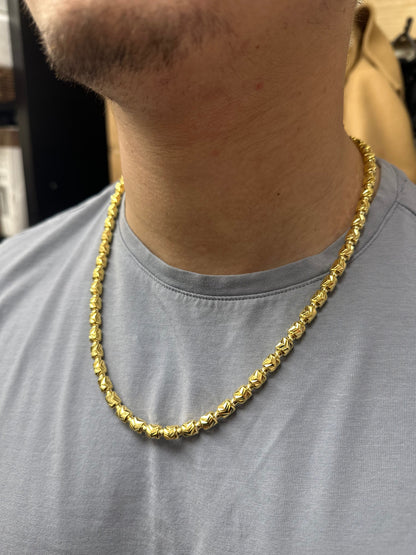 Silver 925 Gold Plated Barrel Arrow Chain 6mm - CH540 GP