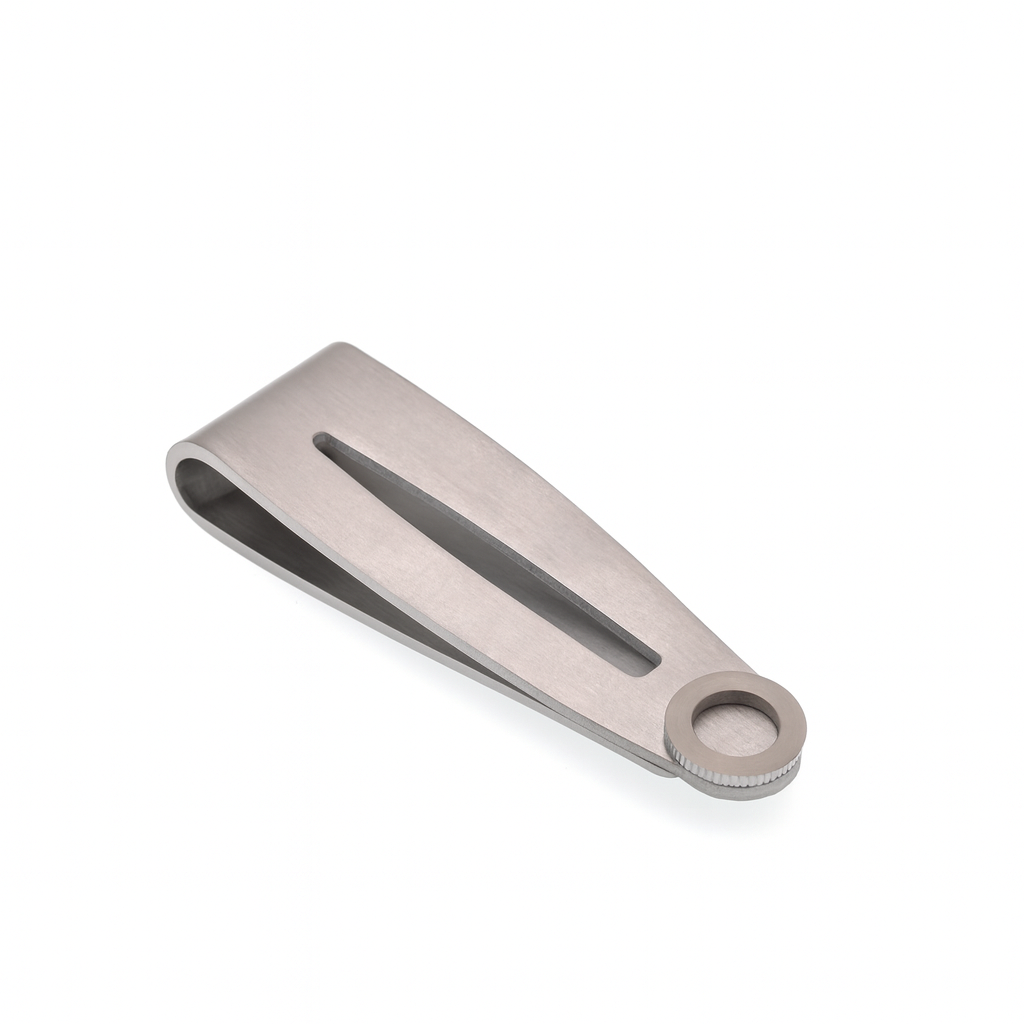 Rhodium Plated Stainless Steel Modern Split-Bar 25mm x 52mm Money Clip - SSM00011