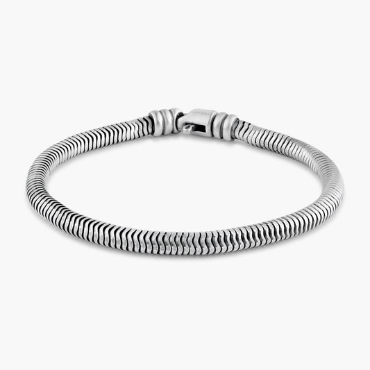 925 Sterling Silver Oxidized Round Hollow Snake Bracelet 6.3mm - VGB30 | Silver Palace Inc.