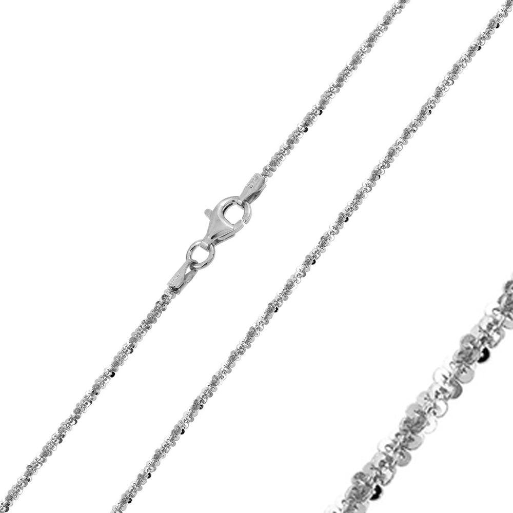 Silver 925 Rhodium Plated Shiny Roc 025 Chain 1.4mm - CH242 RH | Silver Palace Inc.