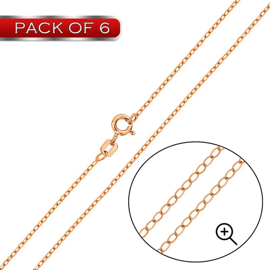 Rose Gold Plated Cable 020 Chain 1mm (6-Pack) - CH170 RGP | Silver Palace Inc.