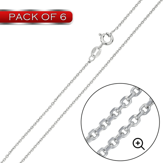 Silver 925 Rhodium Plated Diamond Cut Anchor 025 Chain 1mm - CH234 RH | Silver Palace Inc.
