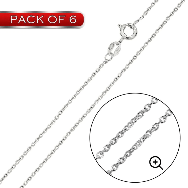 Silver 925 Rhodium Plated Anchor 035 Chain 1.35mm - CH238 RH | Silver Palace Inc.