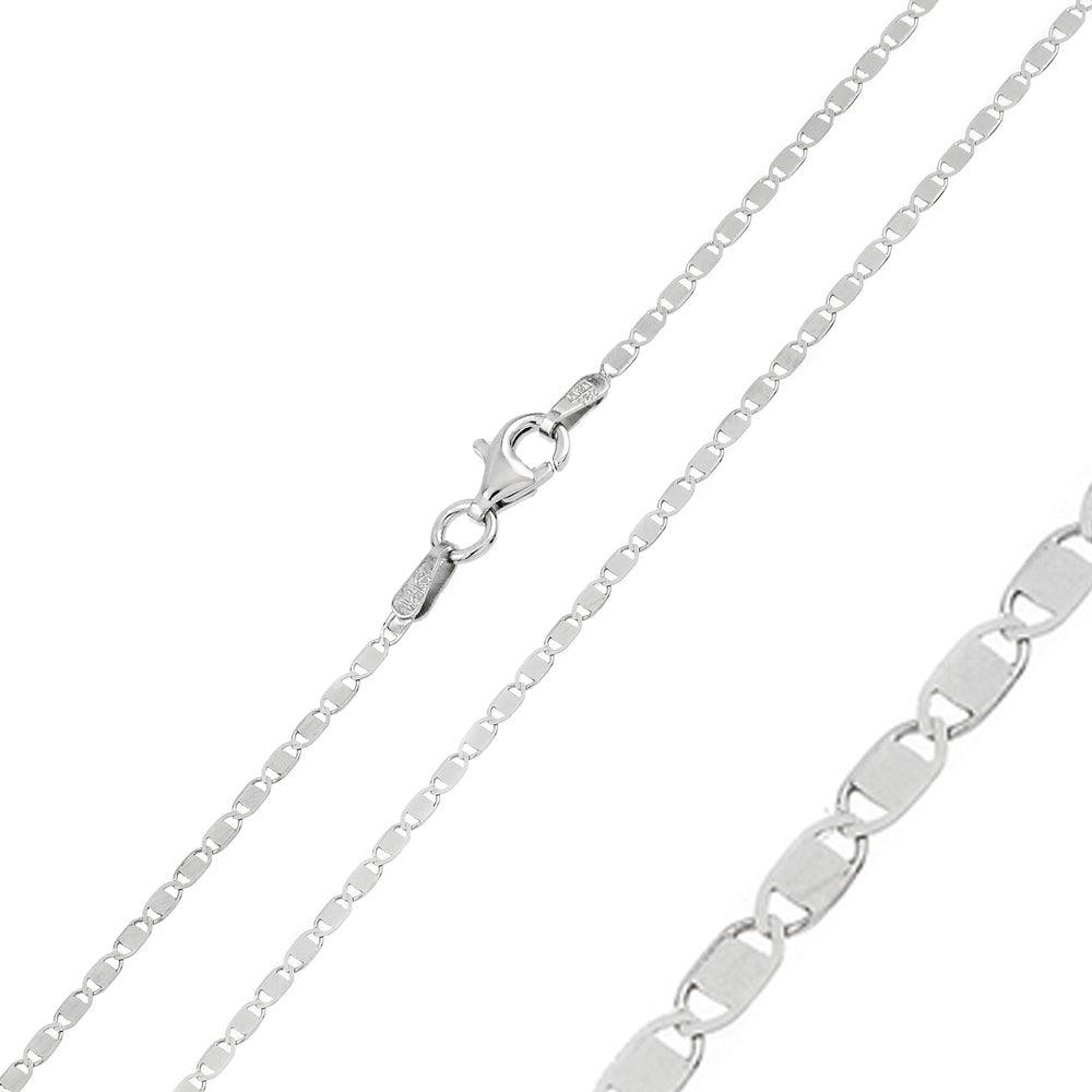 Silver 925 Rhodium Plated Oval Flat Confetti 025 Chain 1.6mm - CH126 RH | Silver Palace Inc.