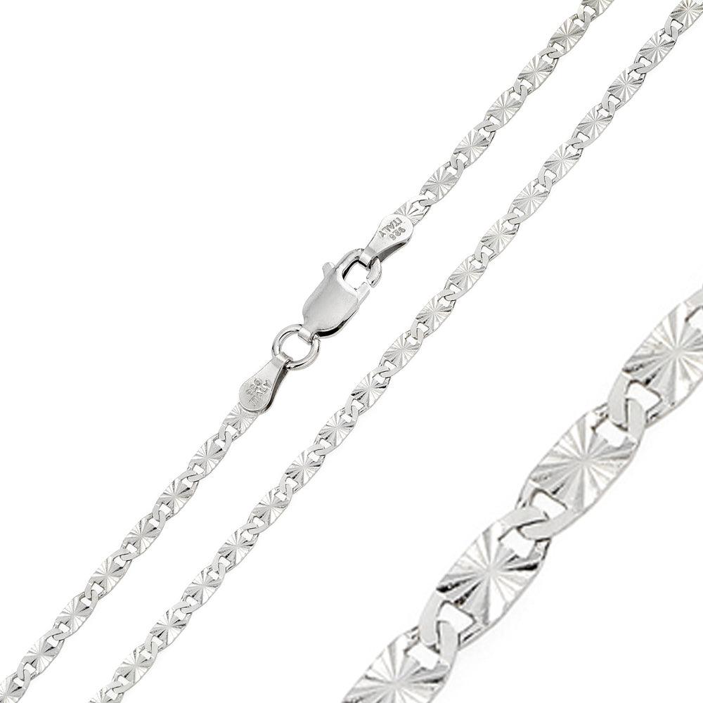 Silver 925 Rhodium Plated DC Oval Flat Confetti 050 Chain 2.4mm - CH124 RH | Silver Palace Inc.