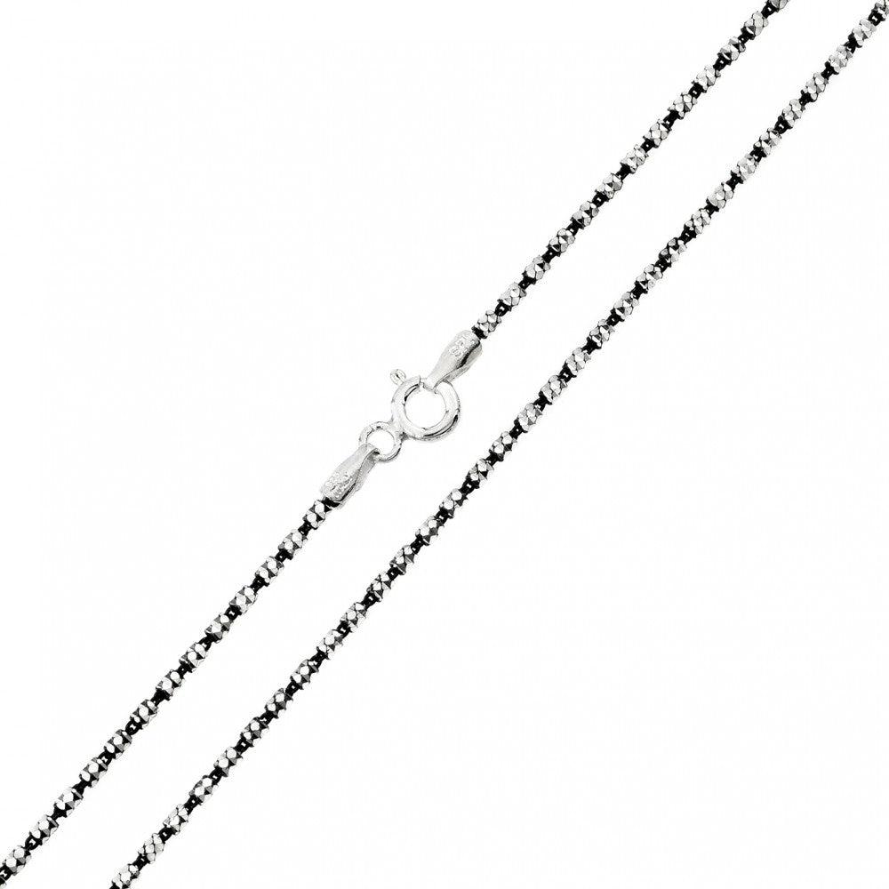 Silver 925 Black Rhodium Plated Tube 2 Brite FT B-W DC 030 Chain - CH249 BLK | Silver Palace Inc.