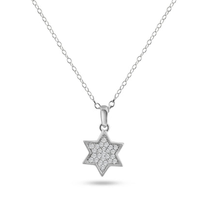 Silver 925 Rhodium Plated Star CZ Dangling Pendant - ACP00026 | Silver Palace Inc.