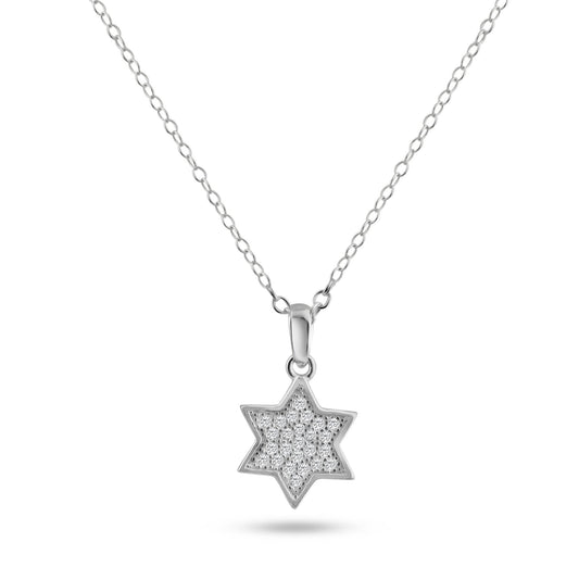 Silver 925 Rhodium Plated Star CZ Dangling Pendant - ACP00026 | Silver Palace Inc.