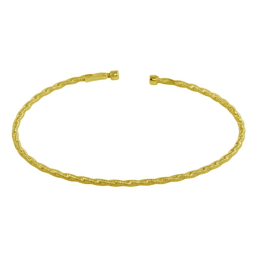 Silver 925 Gold Plated Twisted Thin Rope Bangles - ARB00034GP | Silver Palace Inc.