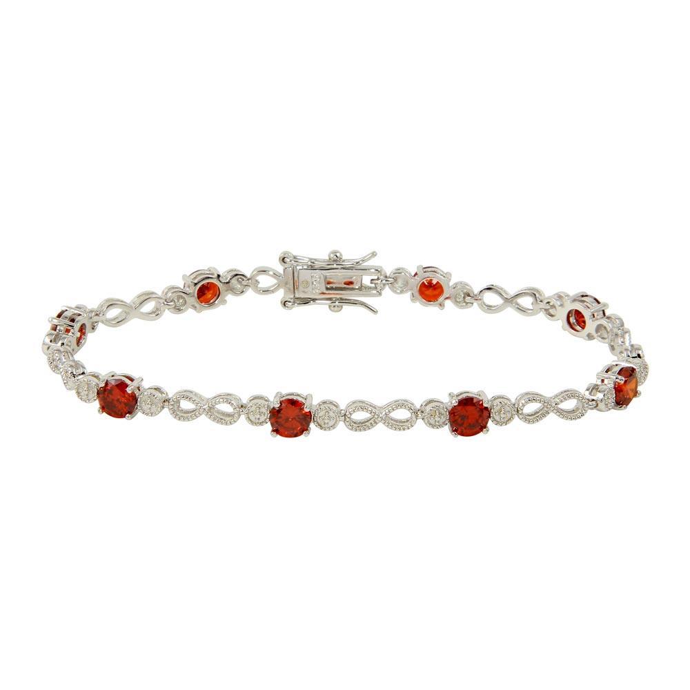 Silver 925 Red CZ Infinity Tennis Bracelet - BGB00313RED | Silver Palace Inc.