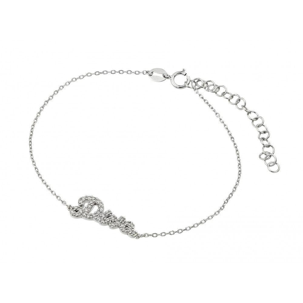 Silver 925 Rhodium Plated Diva Bracelet - BGB00228 | Silver Palace Inc.