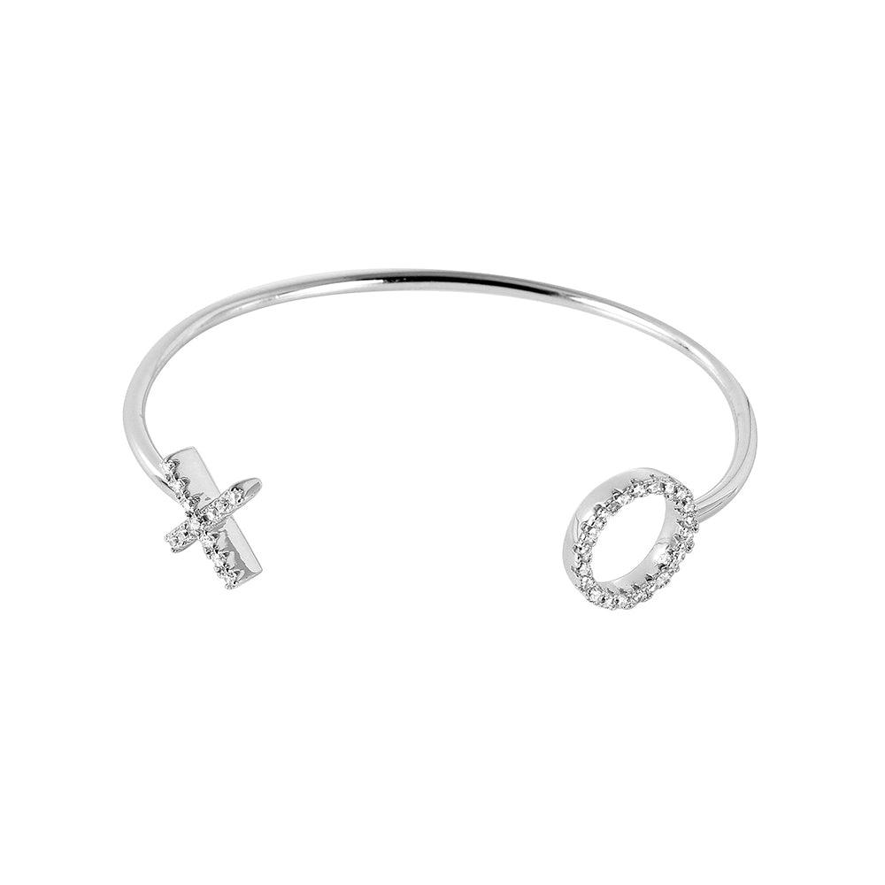 Silver 925 Rhodium Plated XO Bracelet - BGB00235 | Silver Palace Inc.