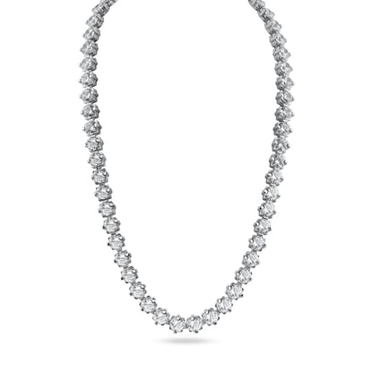 Silver 925 Rhodium Plated Tennis CZ Necklace - BGP01261
